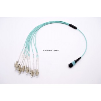 12 core MPO-LC UPC OM3 PVC Material Optical fiber Patch cord
