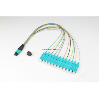 OM3 2 Meters Fiber Optic Cord , MPO-SC Multimode Patch Cord