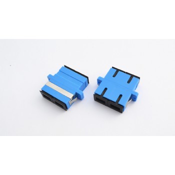 SC/UPC blue plastic duplex single-mode optical fiber adapter